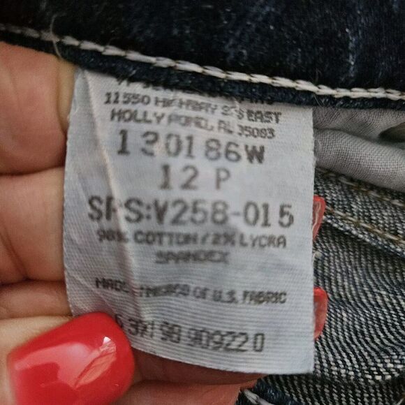 Riders by Lee Women's Mid-Dark Wash Blue Straight Leg Jeans Size 12P LN - Picture 6 of 6